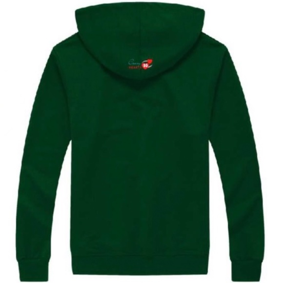 Crazy Hearts Embroidered Heart Hoodie in Green - Picture 2 of 2